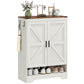 5-Tier Shoe Storage Cabinet for 15 Pairs, Freestanding Farmhouse Shoe Cabinet, White