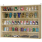5-storey Display Cabinet, Shot Glass Display Case, Glass Curio Cabinet with 2 Glass Doors and 4 Adjustable Shelves, Oak