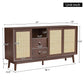 Versatile Sideboard with 3 Doors and 2 Drawers for Ample Storage, Stylish Cabinet for Living & Dining Areas, 61'' L x 14'' W x 31.5'' H, Wood