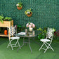 Metal Garden Dining Table with Umbrella Hole, Outdoor Patio Table with Tempered Glass Top, 55" x 31.5"