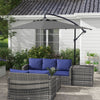 3(m) patio offset umbrella, with Cross Base - Dark Grey