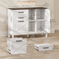 Lateral Filing Cabinet with Drawers, Shelves, Adjustable Hanging Bar for Home Office, Fit A4/Letter Files, White