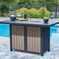 East Beach - Rectangular Bar Table With Fire Pit - Blue