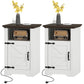 Set of 2 Nightstands with Charging Outlets - White