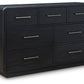 Rowanbeck - Black - Dresser