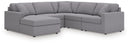 5 Pc. Sectional With Laf Corner Chaise, Wih Raf Corner Chair