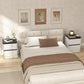 Nightstands Set of 2, Modern Bedside Tables with 2 Drawers, End Side Tables for Bedroom, White
