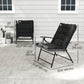 Set of 2 Outdoor Folding Chairs with Adjustable Backrest, Padded Camping Chairs for Outdoor Events, Black
