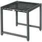 Rattan Coffee Table, Wicker Patio Side Table with Tempered Glass Top and Aluminum Frame for Outdoor, Garden, Gray
