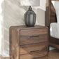 Fortlorn - Two Drawer Night Stand - Walnut Brown