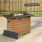 43" Propane Fire Pit Table 50,000 BTU Outdoor Gas Fire Table with Glass Wind Guard, Waterproof Cover