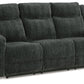 Martinglenn - Ebony - Reclining Sofa W/Drop Down Table - Fabric