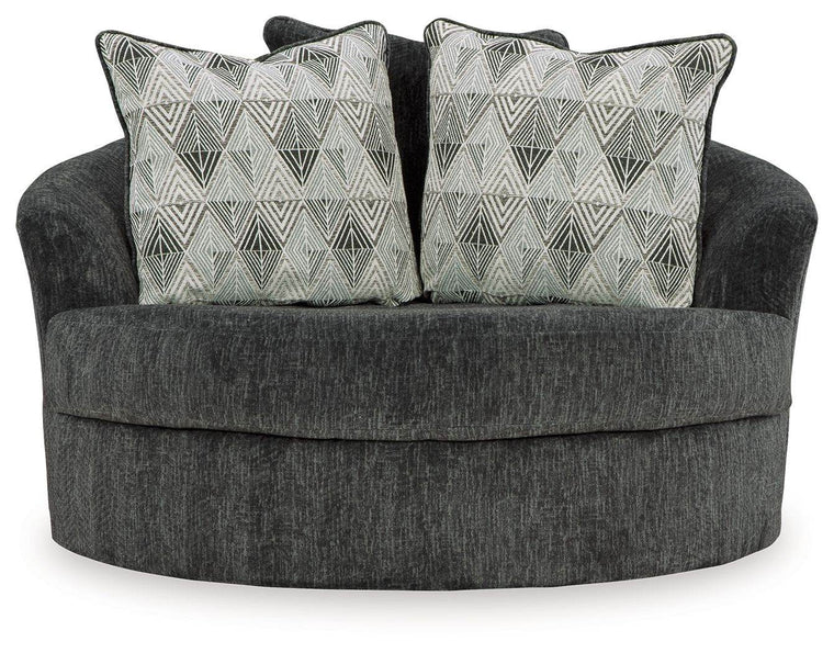 Biddeford - Shadow - Oversized Swivel Accent Chair - Forward Furniture