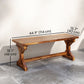 Rustic Outdoor Wooden Bench, Backless Garden Bench Patio Loveseat with X-Shape Base for Porch, Park, Carbonized