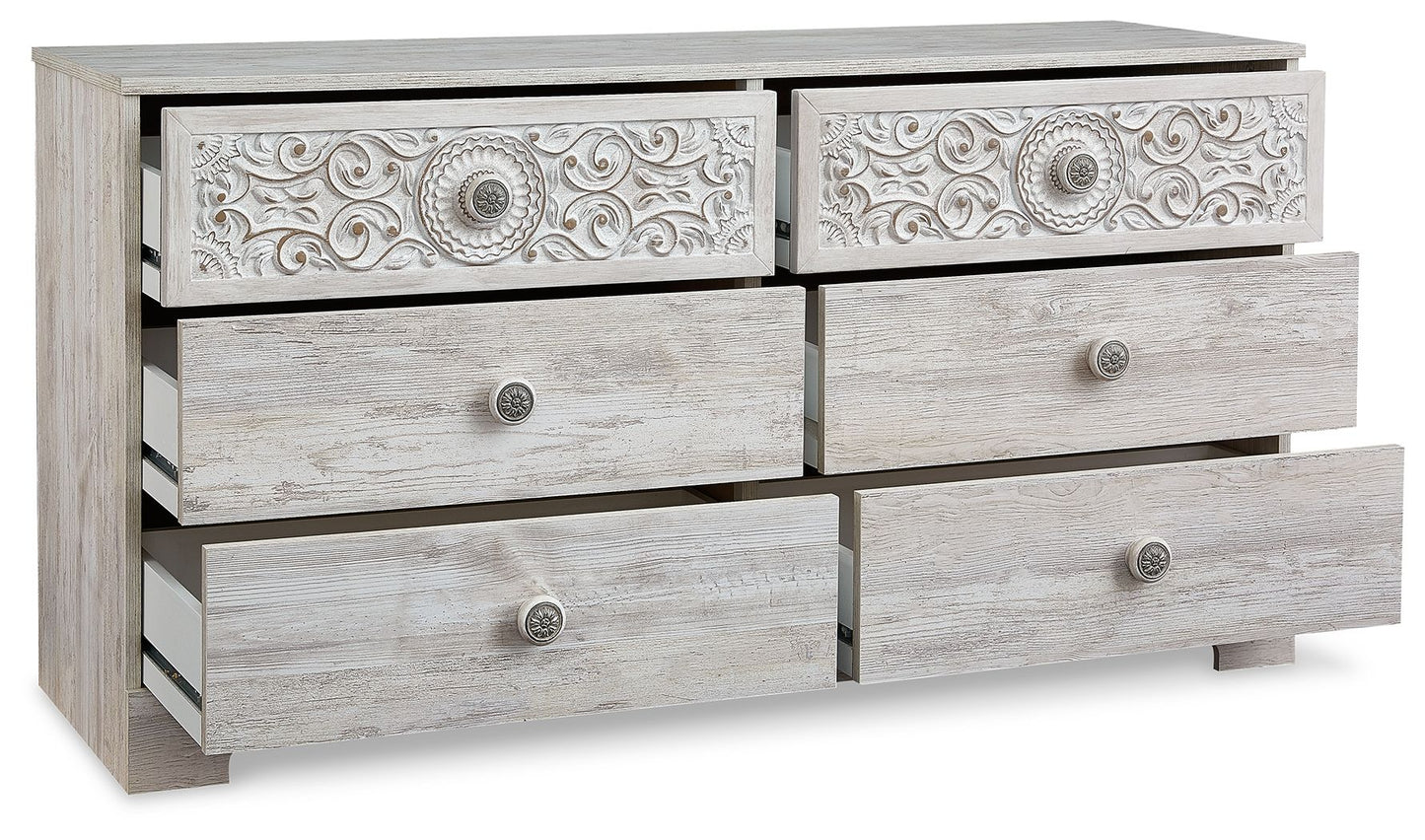 Paxberry - Six Drawer Dresser - Weatherworn - Whitewash