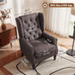 Modern Accent Chairs Button Tufted Armchair, Large Living Room Chair with Wood Legs, Rolled Arms, Thick Padding for Modern Homes, Brown