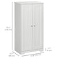 Kitchen Storage Cabinet, Freestanding Pantry Cabinet with 2 Doors and Adjustable Shelves, Distressed White