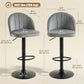 Bar Stools Set of 2, Swivel Counter Height Barstools with Footrest, Grey