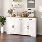 Sideboard Buffet Cabinet with 3 Drawers - Distressed White