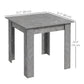 Square Dining Table, Modern Dining Room Table with Faux Cement Effect, Space Saving Small Kitchen Table, Cement Grey