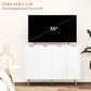 Modern Kitchen Storage Cabinet, Sideboard Buffet Cabinet with Adjustable Shelves for Kitchen Hallway, White