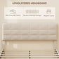 Queen Size Bed Frame with Upholstered Headboard, Modern Platform Bed Frame with Wood Slats, 1100 lbs Capacity, Cream