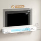 75" TV Stand with RGB LED Lights and Open Shelves - White