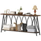 71" Console Table, Industrial 2-Tier Narrow Entryway Table with Metal Frame for Living Room, Hallway, Rustic Brown