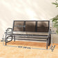 3-Seat Outdoor Glider Chair, Patio Rocking Chair, Steel Frame, Sling Fabric Seat for Garden, Backyard, Lawn, Black