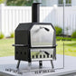 Outdoor Pizza Oven with 12" Pizza Stone, Peel, Wood Fired 2-Layer Stainless Steel Pizza Maker