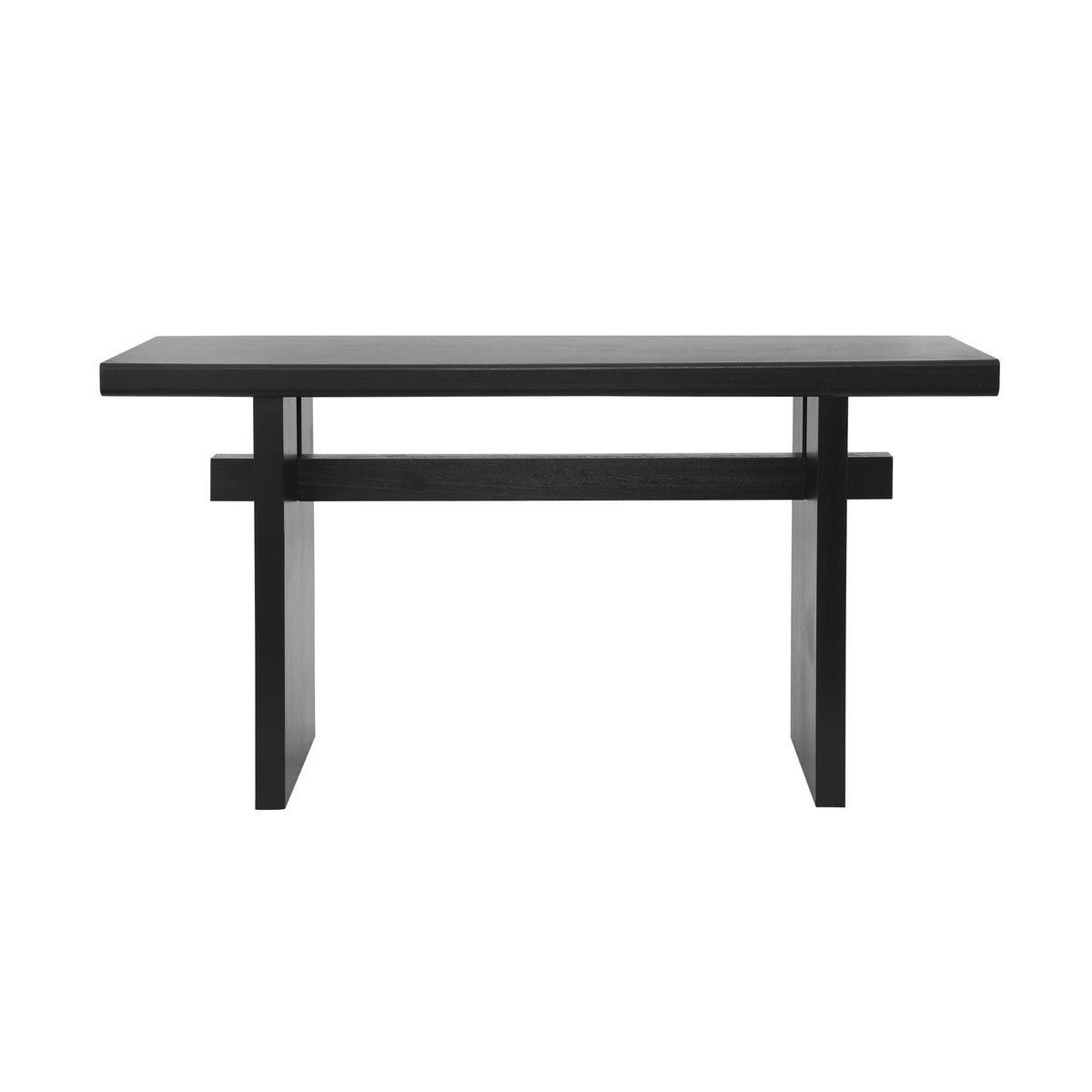Farmhouse Wood Console Table with Premium Materials, Narrow Entryway Table with Easy Assembly, 59.5'' L x 16'' W x 31.5'' H, Black