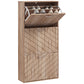 Shoe Storage Cabinet with 3 Flip Drawers, Narrow and Slim, 12 Pair of Shoes Organizer for Hallway, Entryway, Nature Wood