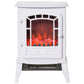 Electric Fireplace Heater, Freestanding Fireplace Stove with Realistic Flame Effect Overheat Protection 750W/1500W White