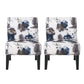 Contemporary Accent Chair with Upholstered Seating and Rubberwood Tapered Legs, Seat for Living Room, 22.5" L x 29.5" W x 32" H, Blue+Multi