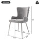 Set of 6 Velvet Dining Chairs with Electroplated Metal Legs, Upholstered Leisure Chairs for Homes, Condos, 21.5'' L x 20.5'' W x 33.5'' H, Gray+Silver