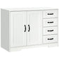 Sideboard Buffet with Beadboard Doors and Drawers - White