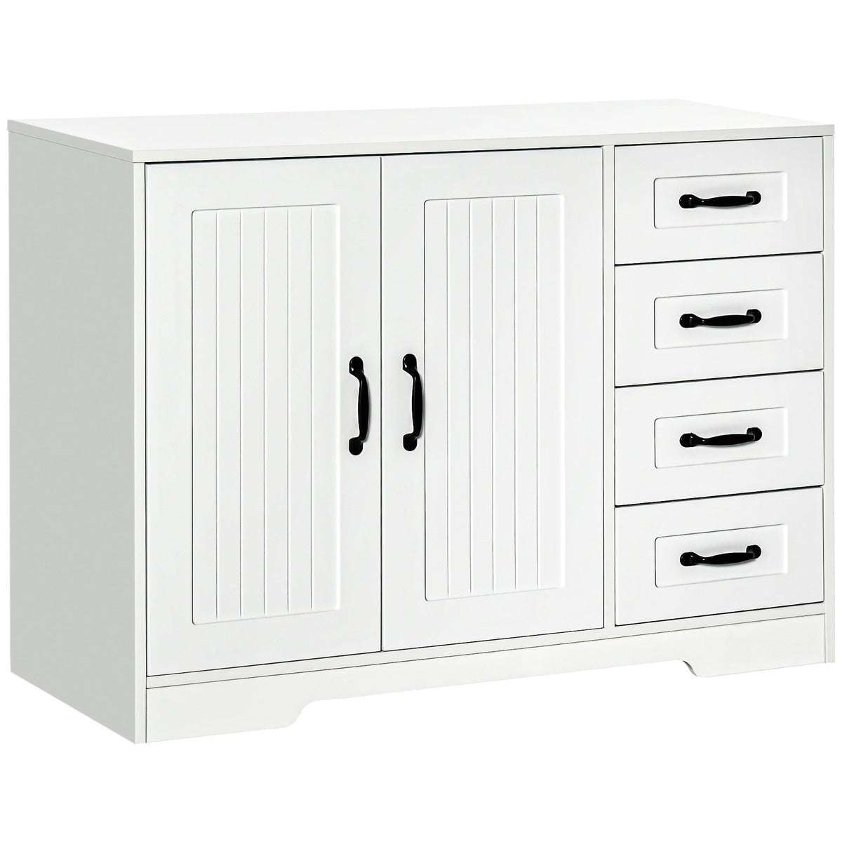Sideboard Buffet with Beadboard Doors and Drawers - White