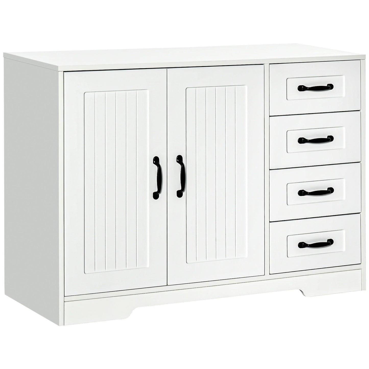 Sideboard Buffet with Beadboard Doors and Drawers - White