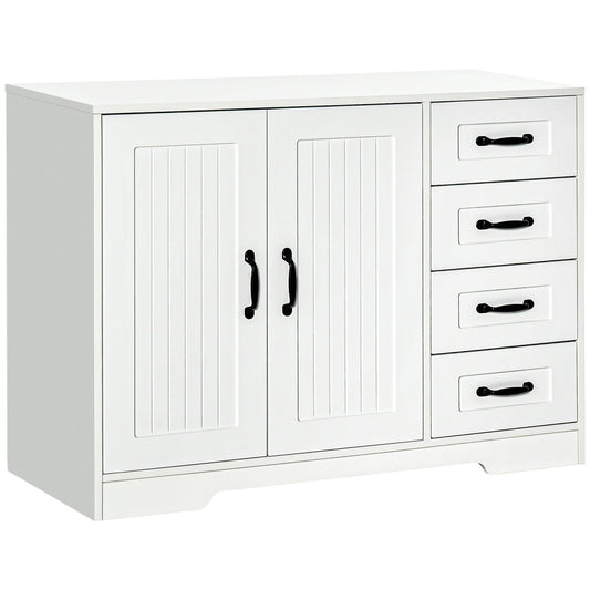 Sideboard Buffet with Beadboard Doors and Drawers - White