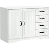 Sideboard Buffet with Beadboard Doors and Drawers - White