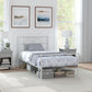 Metal Twin Platform Bed Frame with Headboard, Steel Slat Support, Underbed Storage, No Box Spring Needed, Easy Assembly