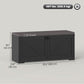 Shoe Storage Bench with Padded Seat - Black Wood Grain