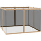 Gazebo Replacement Mosquito Netting 10' x 10' Black Screen Walls for Canopy with Zippers for Parties and Outdoor Activities