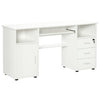 Computer Desk with Keyboard Tray and Drawers - White