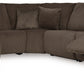 Top Tier - Chocolate - 6-Piece Reclining Sectional With Laf Press Back Chaise - Fabric