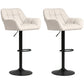 Swivel Bar Stools Set of 2, Adjustable PU Leather - Cream White