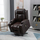 PU Leather Power Lift Recliner with Cup Holders - Brown