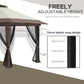 13' x 13' Pop Up Canopy, 2-Tier Roof Easy up Tent Shelter with Nettings Carry Bag Weight Bags for Garden, Patio, Beige
