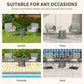 3 Piece Outdoor Patio Bistro Set, Wicker Rattan Furniture with Metal Legs for Garden, Backyard, Light Grey