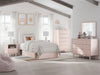 Wistenpine - 9 Pc. - Dresser, Mirror, Twin Upholstered Panel Bed With Under Bed Storage, 2 Nightstands - Blush